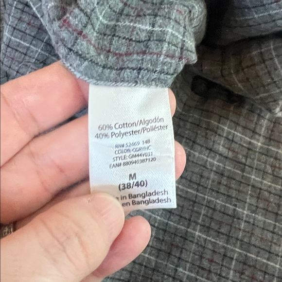 George Lightweight Flannel Casual Button Down Shirt Gray Plaid Size Medium - Picture 6 of 7